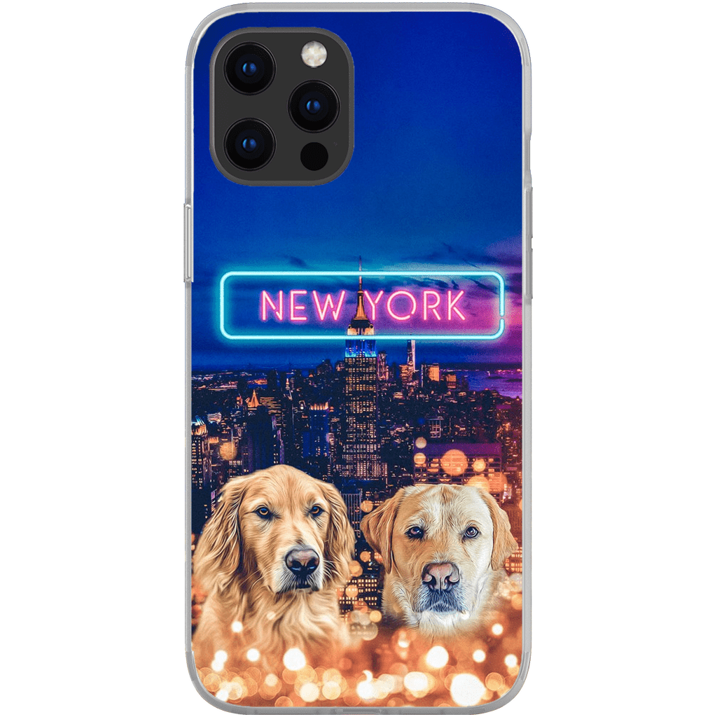 Funda personalizada para teléfono con 2 mascotas &#39;Doggos of New York&#39;