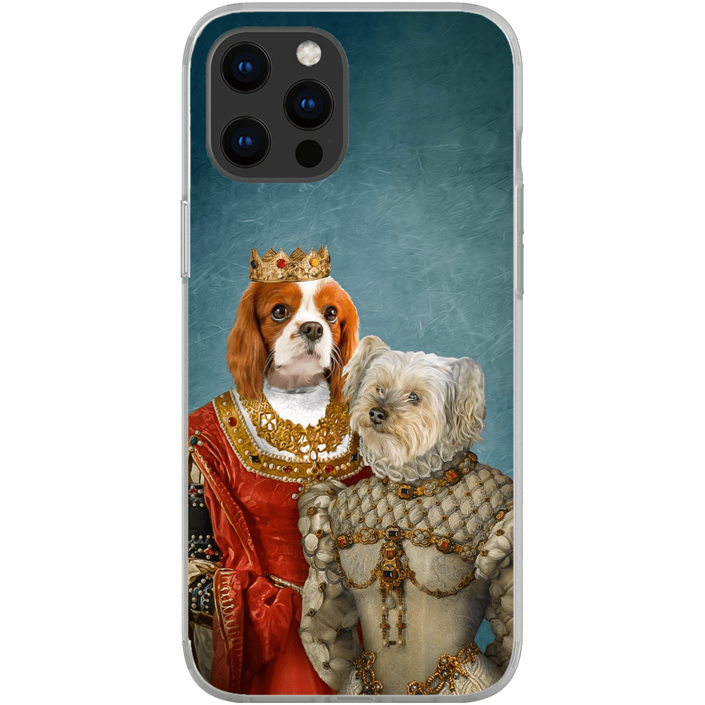 Funda personalizada para teléfono con 2 mascotas &#39;Reina y Princesa&#39;