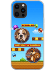 Funda de teléfono para mascotas personalizada con videojuego retro