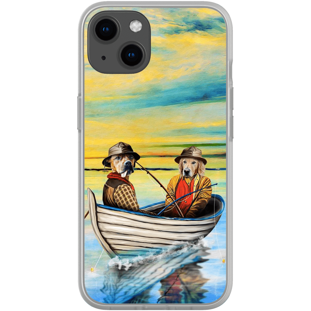 &#39;Los Pescadores&#39; Funda personalizada para teléfono con 2 mascotas