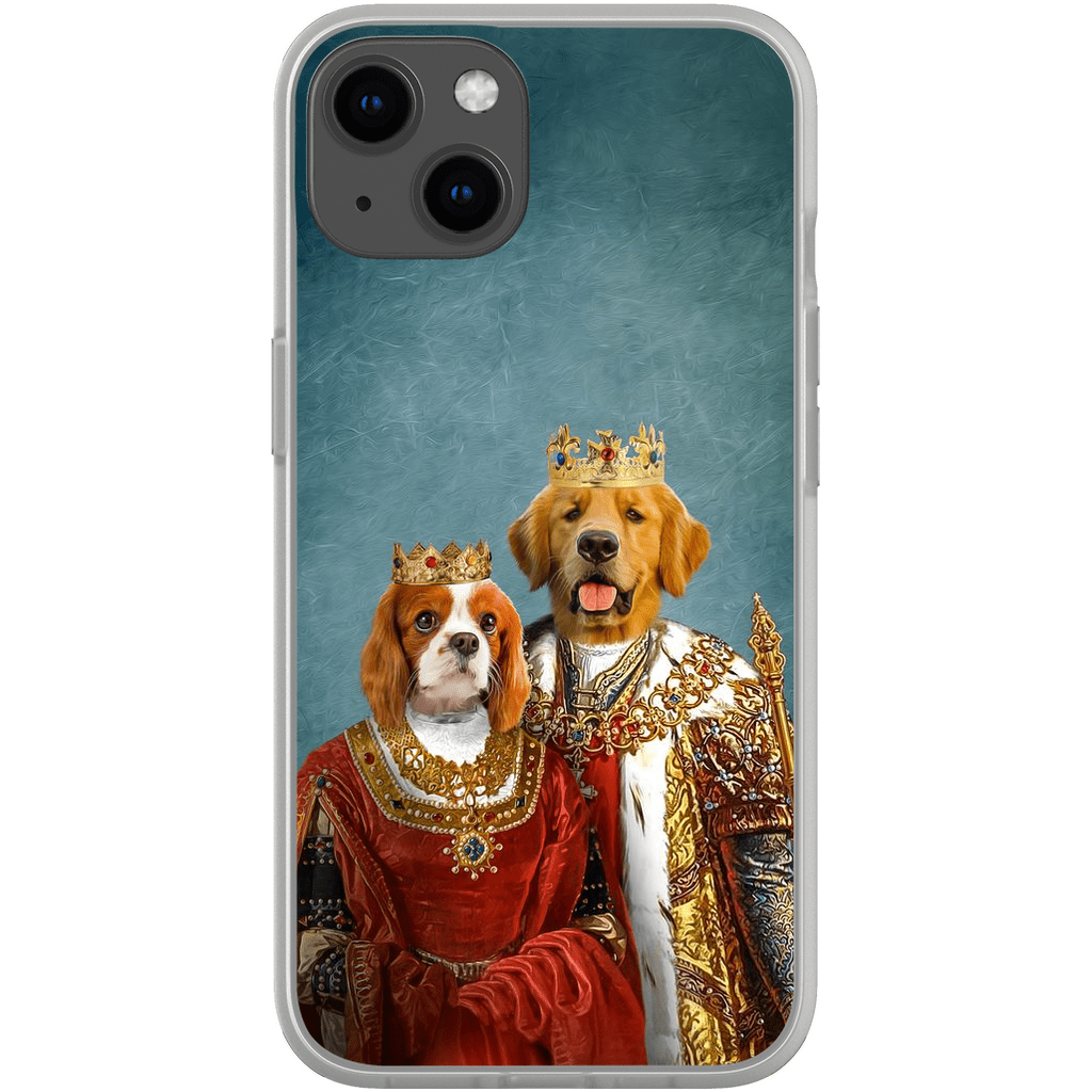 Funda para móvil personalizada con 2 mascotas &#39;Rey y Reina&#39;