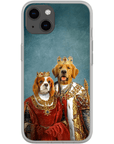 Funda para móvil personalizada con 2 mascotas 'Rey y Reina'