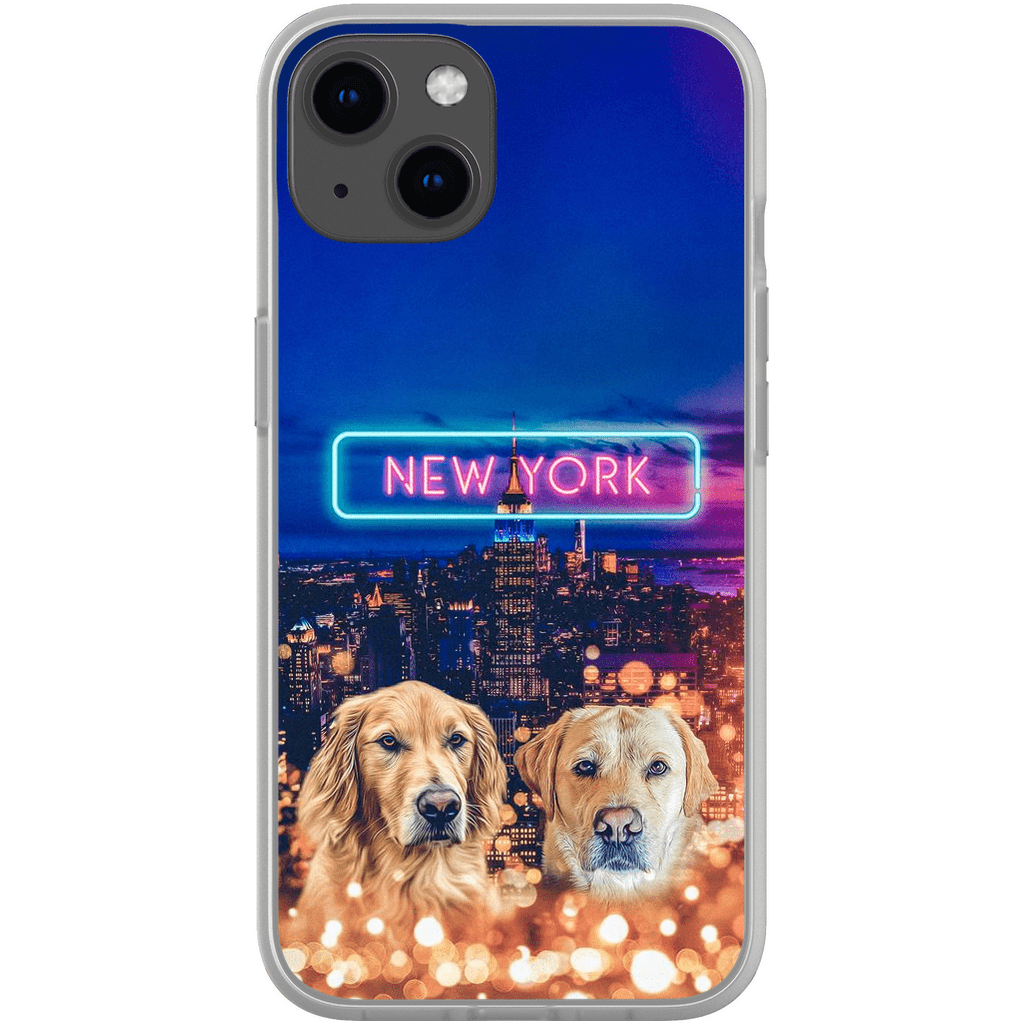 Funda personalizada para teléfono con 2 mascotas &#39;Doggos of New York&#39;