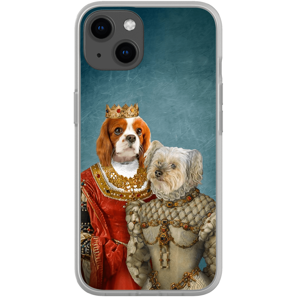 Funda personalizada para teléfono con 2 mascotas &#39;Reina y Princesa&#39;