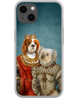 Funda personalizada para teléfono con 2 mascotas 'Reina y Princesa'