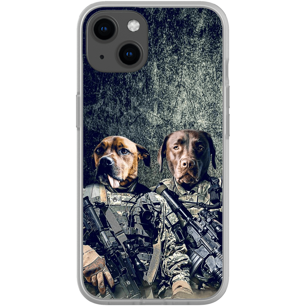 Funda personalizada para teléfono con 2 mascotas &#39;The Army Veterans&#39;