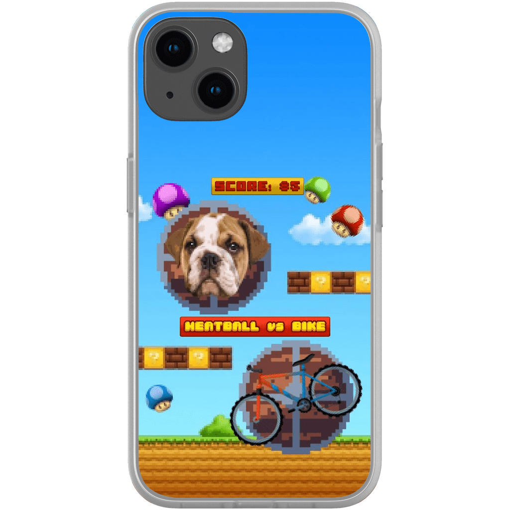 Funda de teléfono para mascotas personalizada con videojuego retro