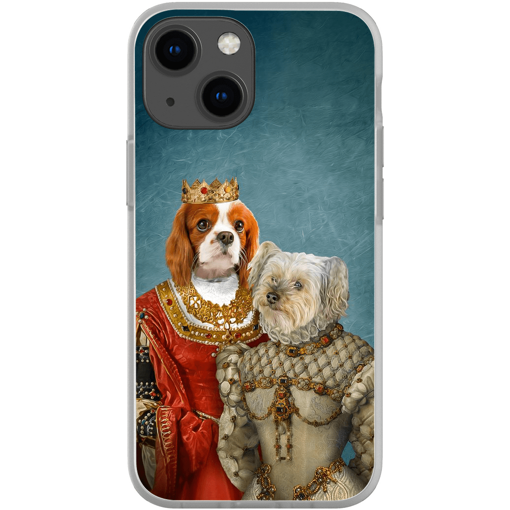 Funda personalizada para teléfono con 2 mascotas &#39;Reina y Princesa&#39;