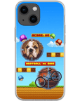 Funda de teléfono para mascotas personalizada con videojuego retro