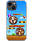 Funda de teléfono para mascotas personalizada con videojuego retro