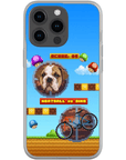 Funda de teléfono para mascotas personalizada con videojuego retro