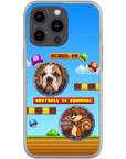 Funda de teléfono para mascotas personalizada con videojuego retro