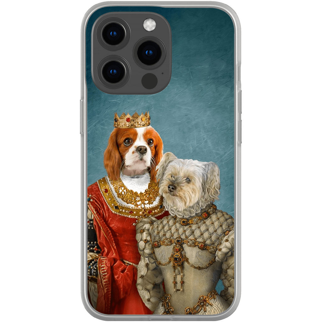 Funda personalizada para teléfono con 2 mascotas &#39;Reina y Princesa&#39;