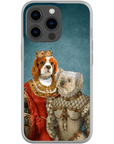 Funda personalizada para teléfono con 2 mascotas 'Reina y Princesa'