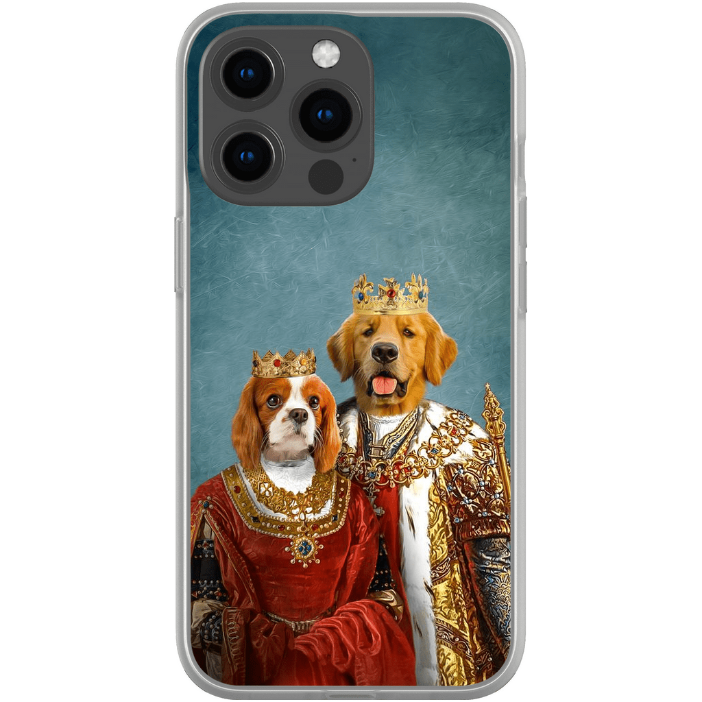 Funda para móvil personalizada con 2 mascotas &#39;Rey y Reina&#39;