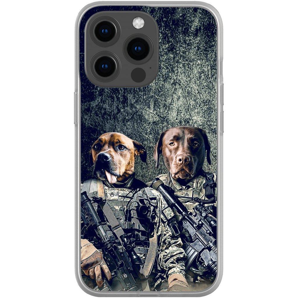 Funda personalizada para teléfono con 2 mascotas &#39;The Army Veterans&#39;