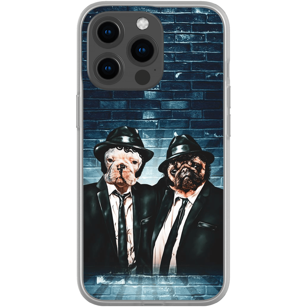 Funda personalizada para teléfono con 2 mascotas &#39;The Blues Doggos&#39;