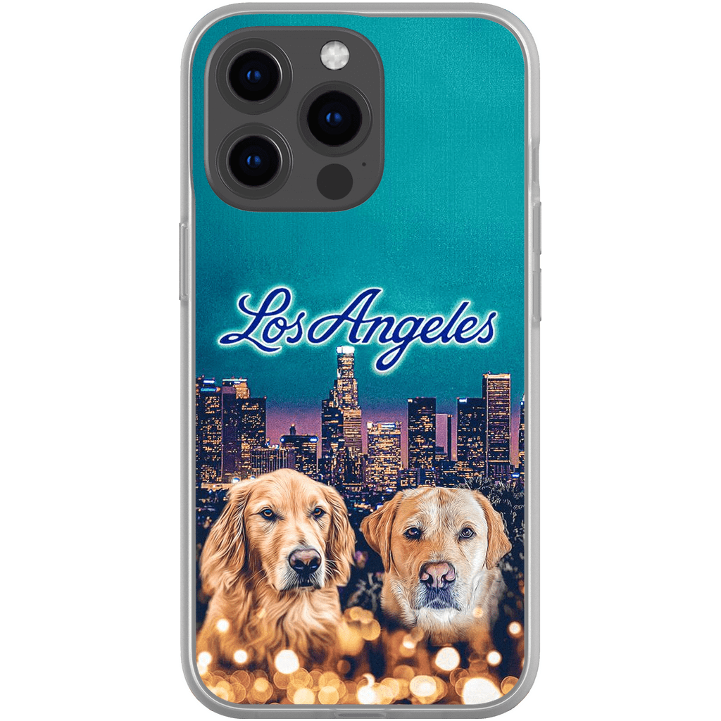 Funda personalizada para teléfono con 2 mascotas &#39;Doggos of Los Angeles&#39;