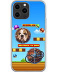 Funda de teléfono para mascotas personalizada con videojuego retro