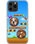 Funda de teléfono para mascotas personalizada con videojuego retro