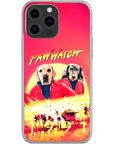 Funda personalizada para teléfono con 2 mascotas 'Paw Watch 1991'