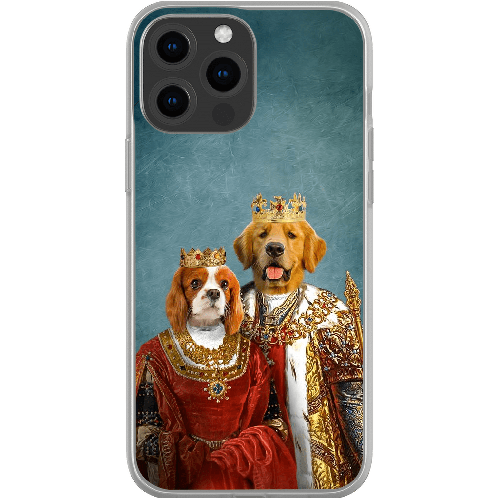 Funda para móvil personalizada con 2 mascotas &#39;Rey y Reina&#39;