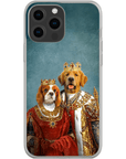 Funda para móvil personalizada con 2 mascotas 'Rey y Reina'