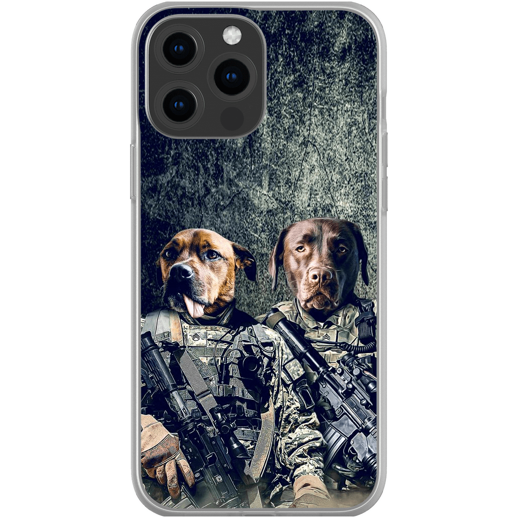 Funda personalizada para teléfono con 2 mascotas &#39;The Army Veterans&#39;