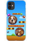 Funda de teléfono para mascotas personalizada con videojuego retro