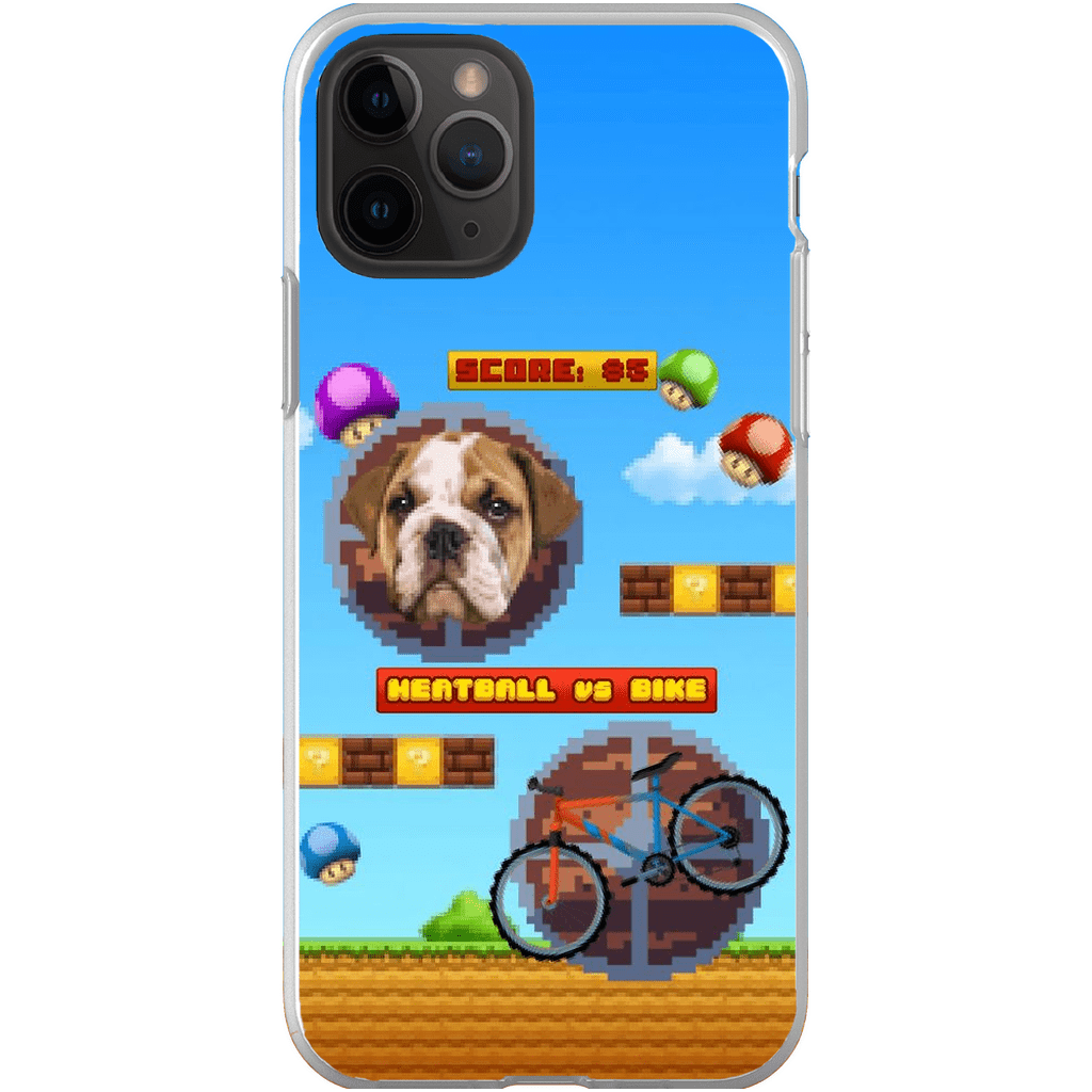 Funda de teléfono para mascotas personalizada con videojuego retro