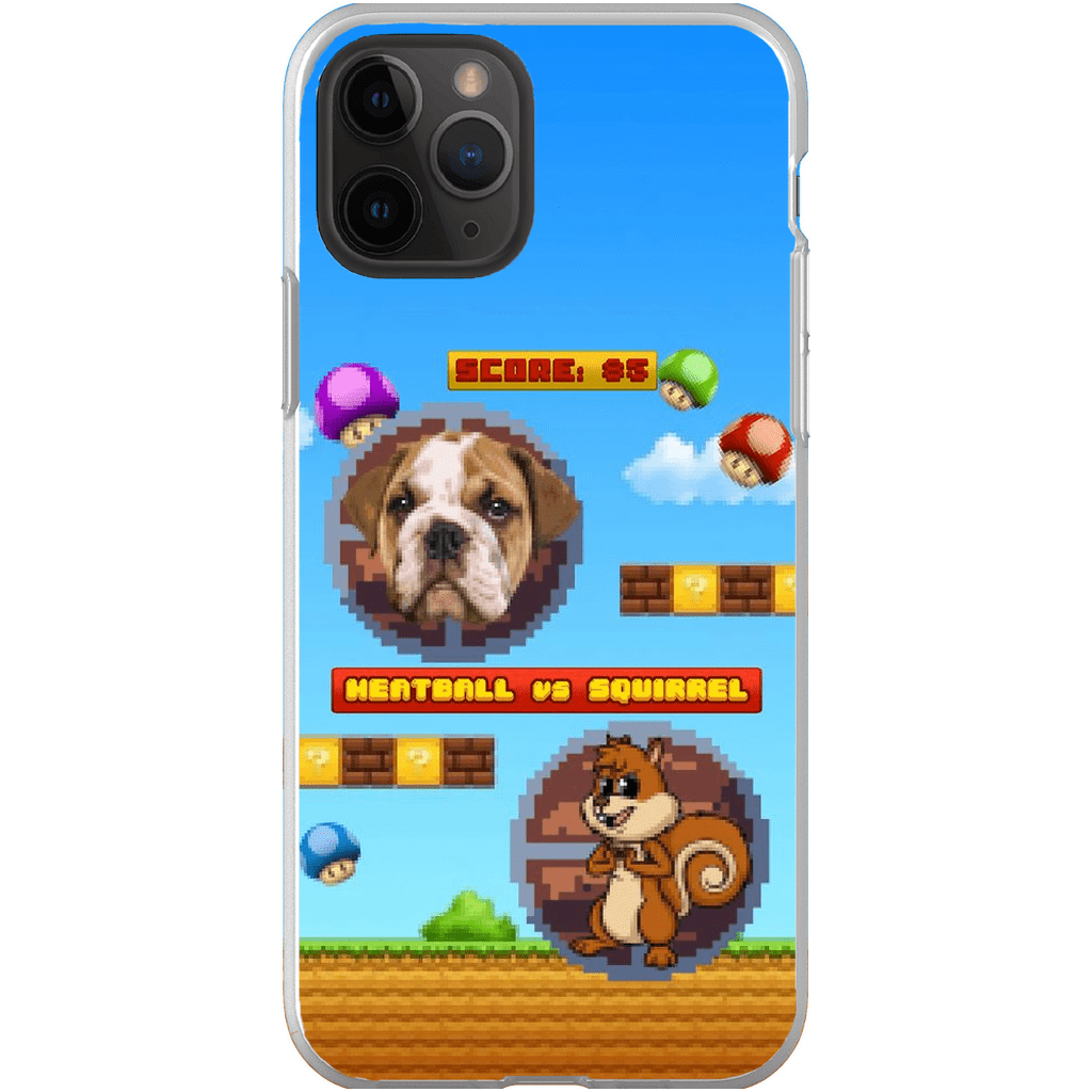 Funda de teléfono para mascotas personalizada con videojuego retro