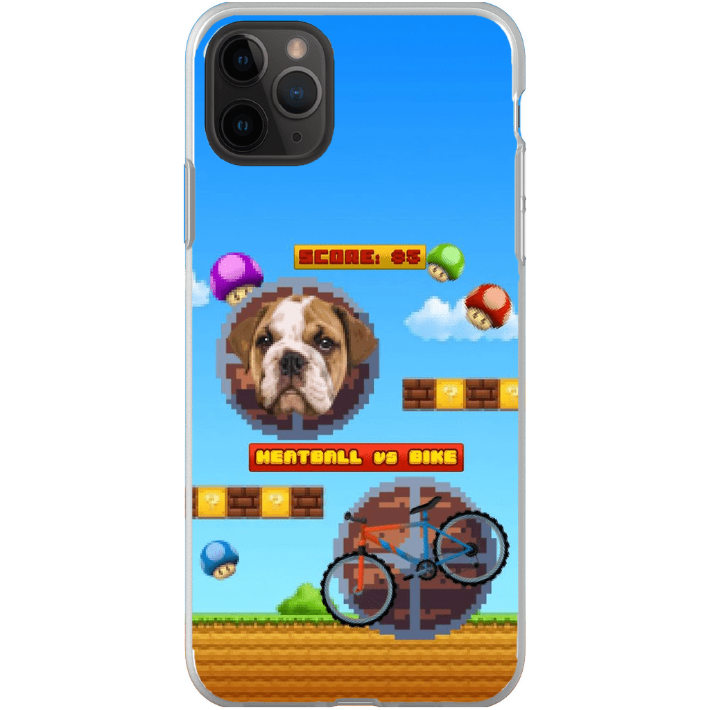 Funda de teléfono para mascotas personalizada con videojuego retro