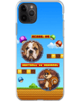 Funda de teléfono para mascotas personalizada con videojuego retro