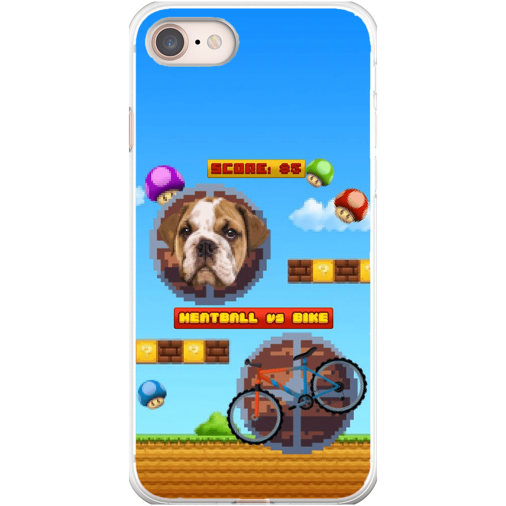 Funda de teléfono para mascotas personalizada con videojuego retro