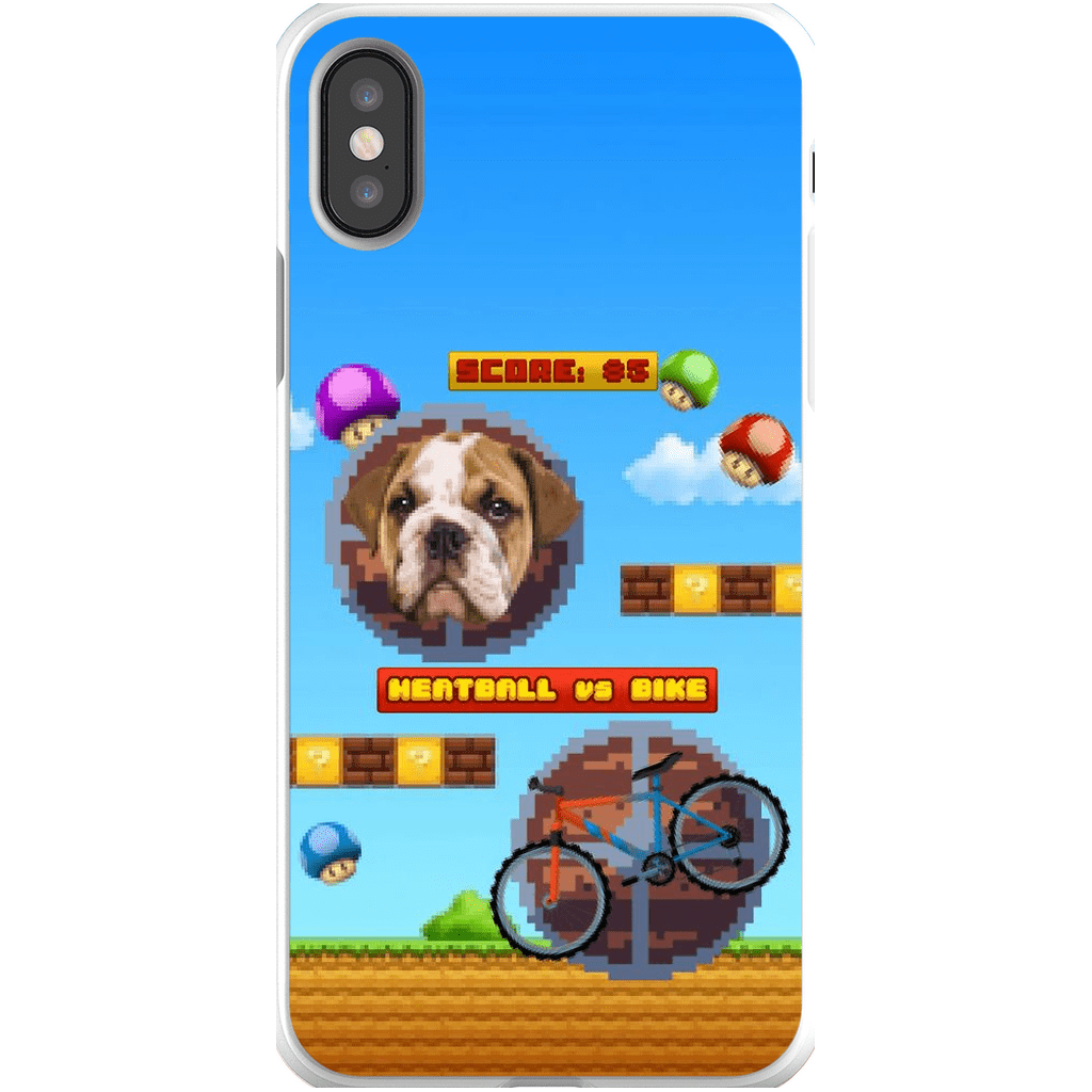 Funda de teléfono para mascotas personalizada con videojuego retro