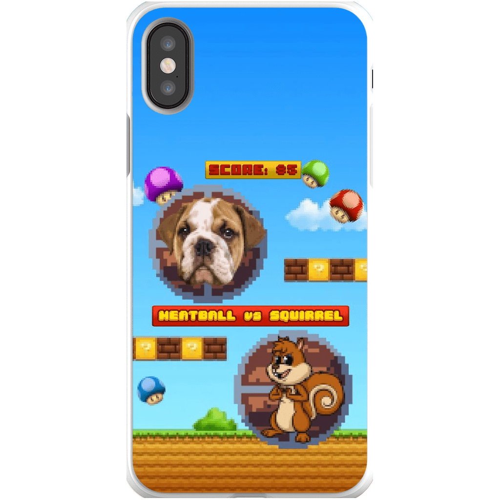 Funda de teléfono para mascotas personalizada con videojuego retro