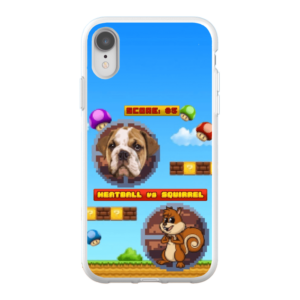 Funda de teléfono para mascotas personalizada con videojuego retro