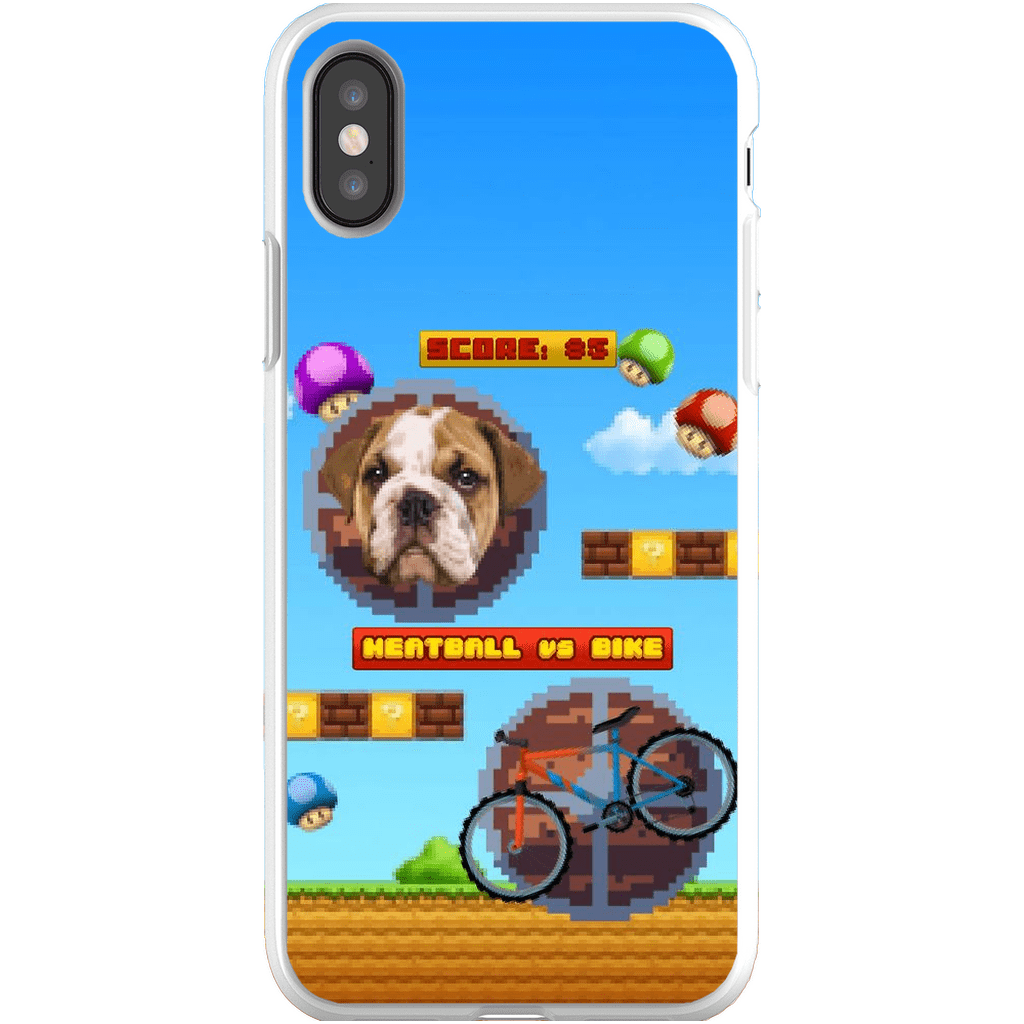 Funda de teléfono para mascotas personalizada con videojuego retro