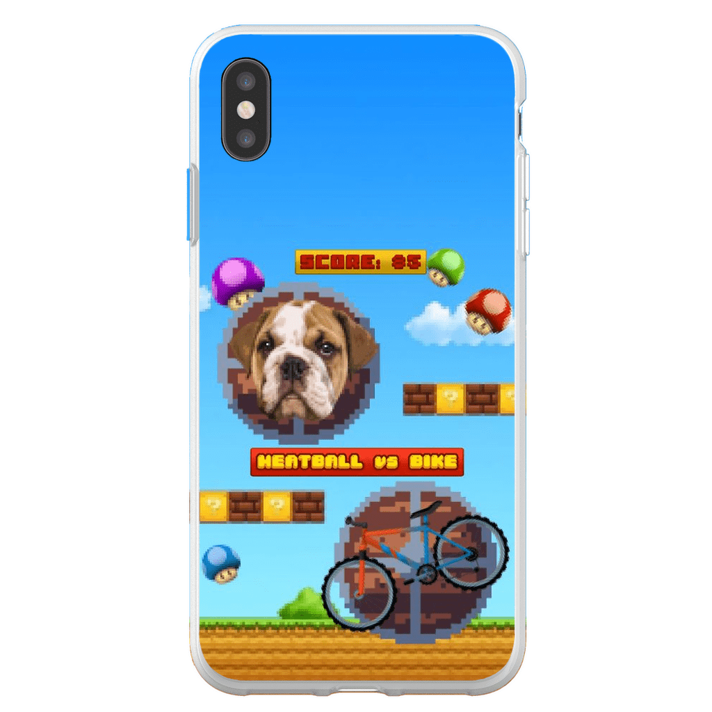 Funda de teléfono para mascotas personalizada con videojuego retro