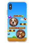 Funda de teléfono para mascotas personalizada con videojuego retro