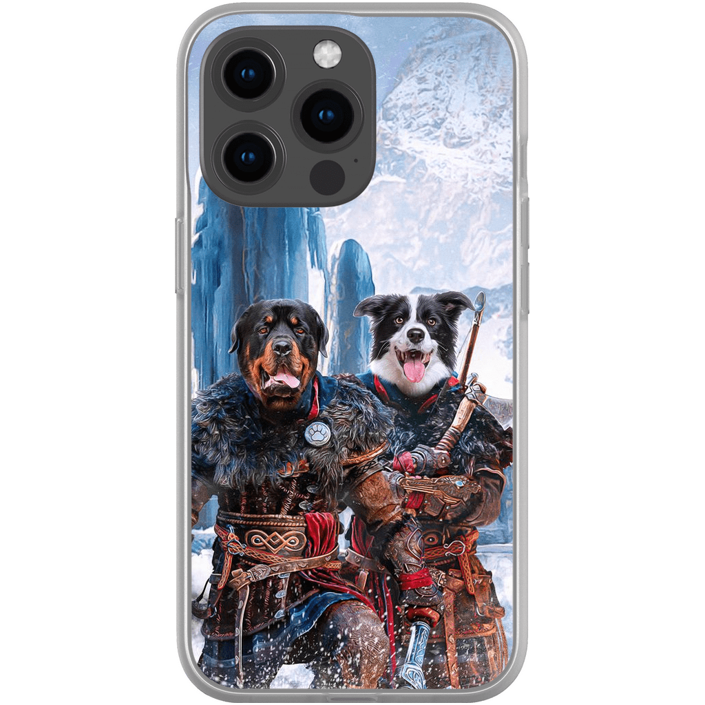 Funda personalizada para teléfono con 2 mascotas &#39;The Viking Warriors&#39;