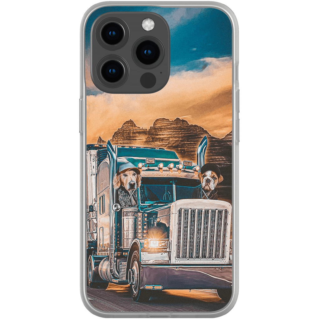 Funda personalizada para teléfono con 2 mascotas &#39;The Truckers&#39;