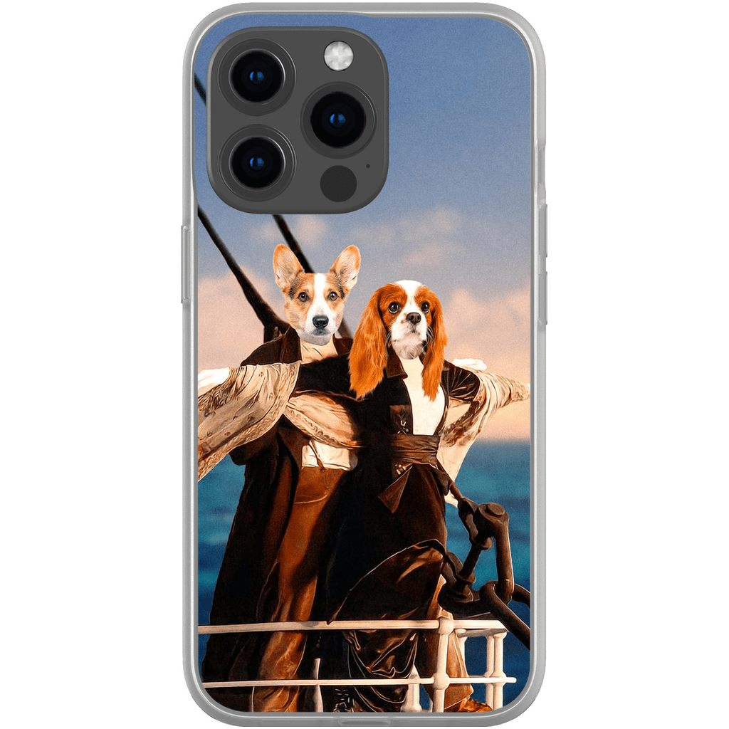 Funda personalizada para teléfono con 2 mascotas &#39;Titanic Doggos&#39;