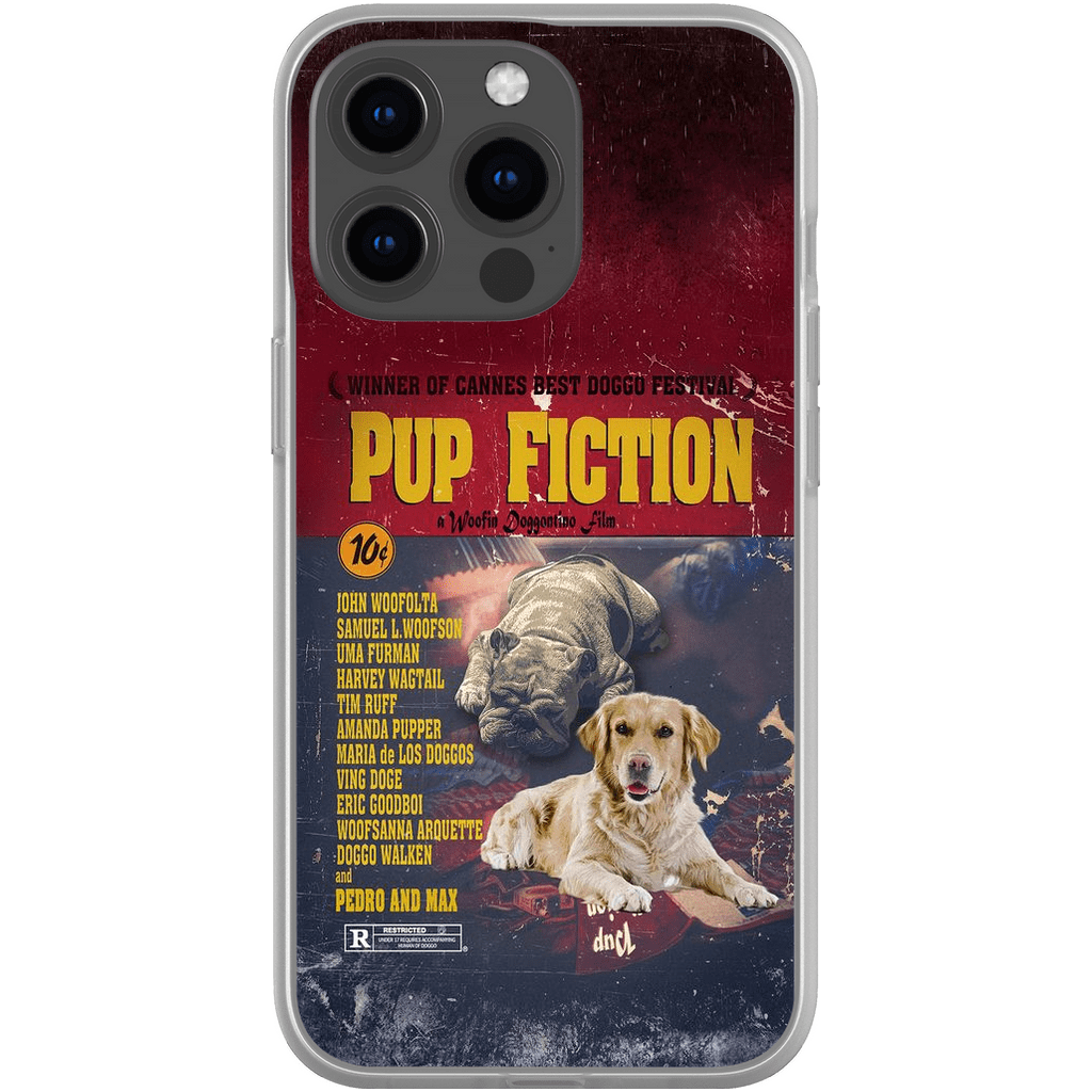 Funda personalizada para teléfono con 2 mascotas &#39;Pup Fiction&#39;