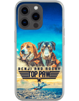 Funda personalizada para teléfono con 2 mascotas 'Top Paw'