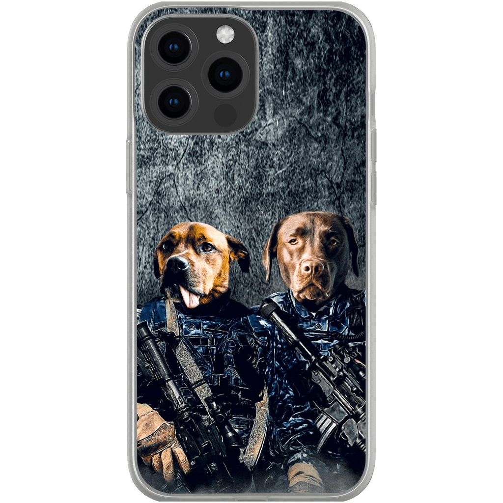 Funda personalizada para teléfono con 2 mascotas &#39;The Navy Veterans&#39;