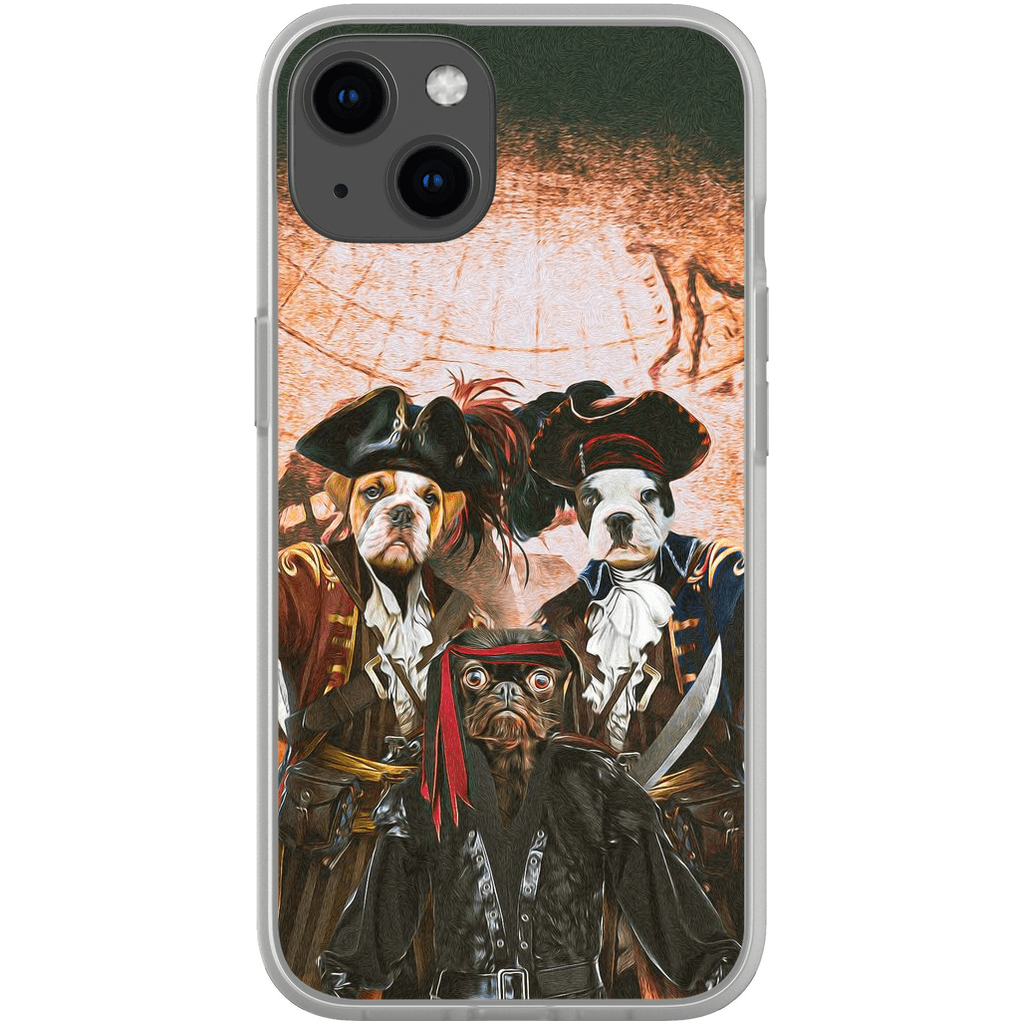 &#39;Los Piratas&#39; Funda personalizada para teléfono con 3 mascotas