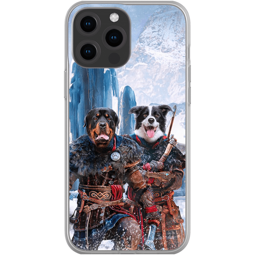 Funda personalizada para teléfono con 2 mascotas &#39;The Viking Warriors&#39;