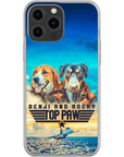 Funda personalizada para teléfono con 2 mascotas 'Top Paw'