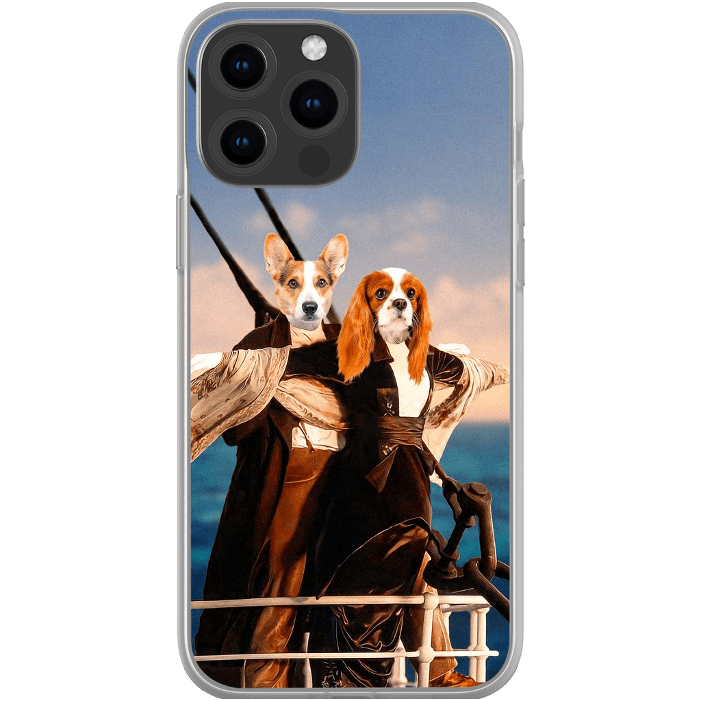 Funda personalizada para teléfono con 2 mascotas &#39;Titanic Doggos&#39;